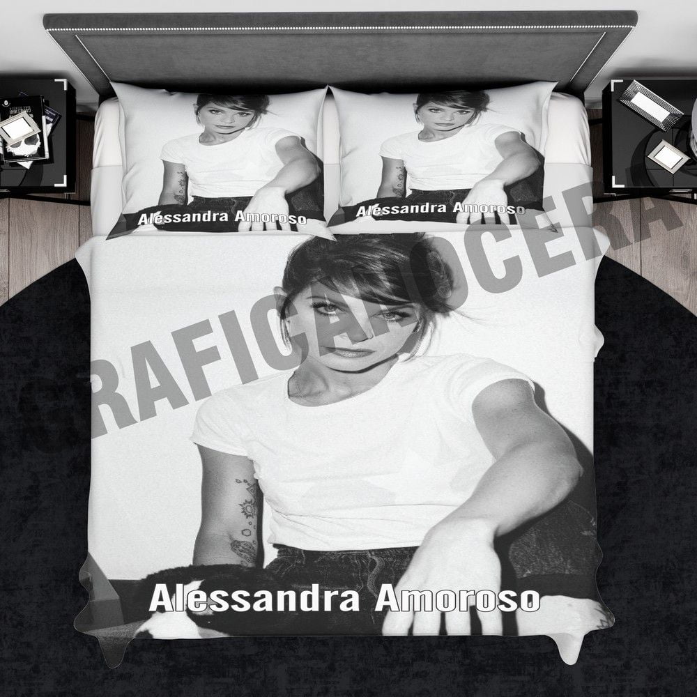 Plaid Alessandra Amoroso cantante idola pile coperta biancheria letto regalo