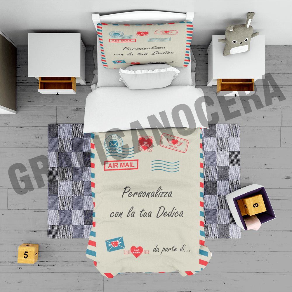 Plaid in Pile personalizzato con Dedica Frase ricorrenza idea regalo