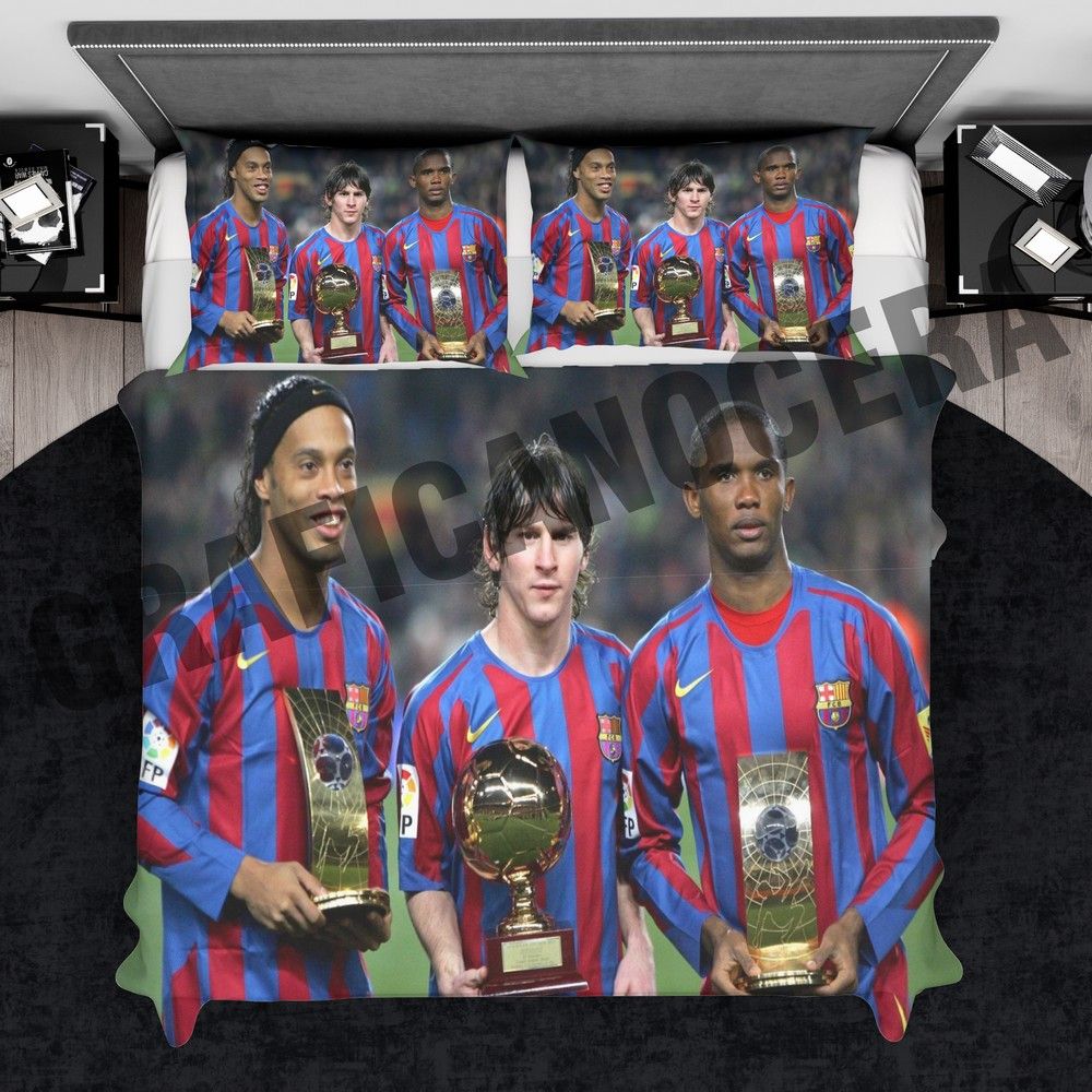 Plaid in pile RONALDINHO ETÓ MESSI calcio ricordi coperta calda idoli regalo