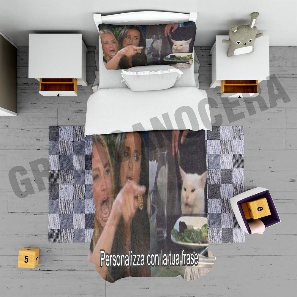 Plaid in pile MEME GATTO PERSONALIZZA CON LA TUA FRASE coperta calda regalo
