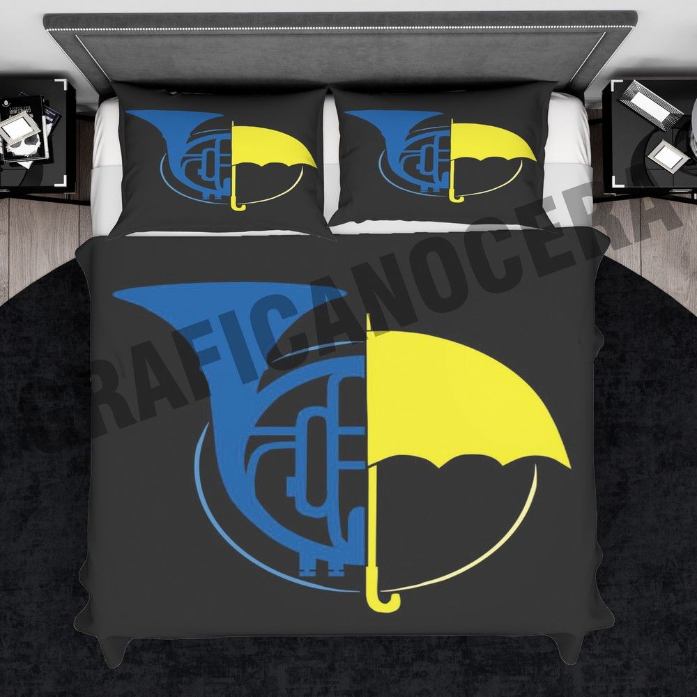 Plaid in pile Blue French Horn and Yellow Umbrella himym coperta calda regalo