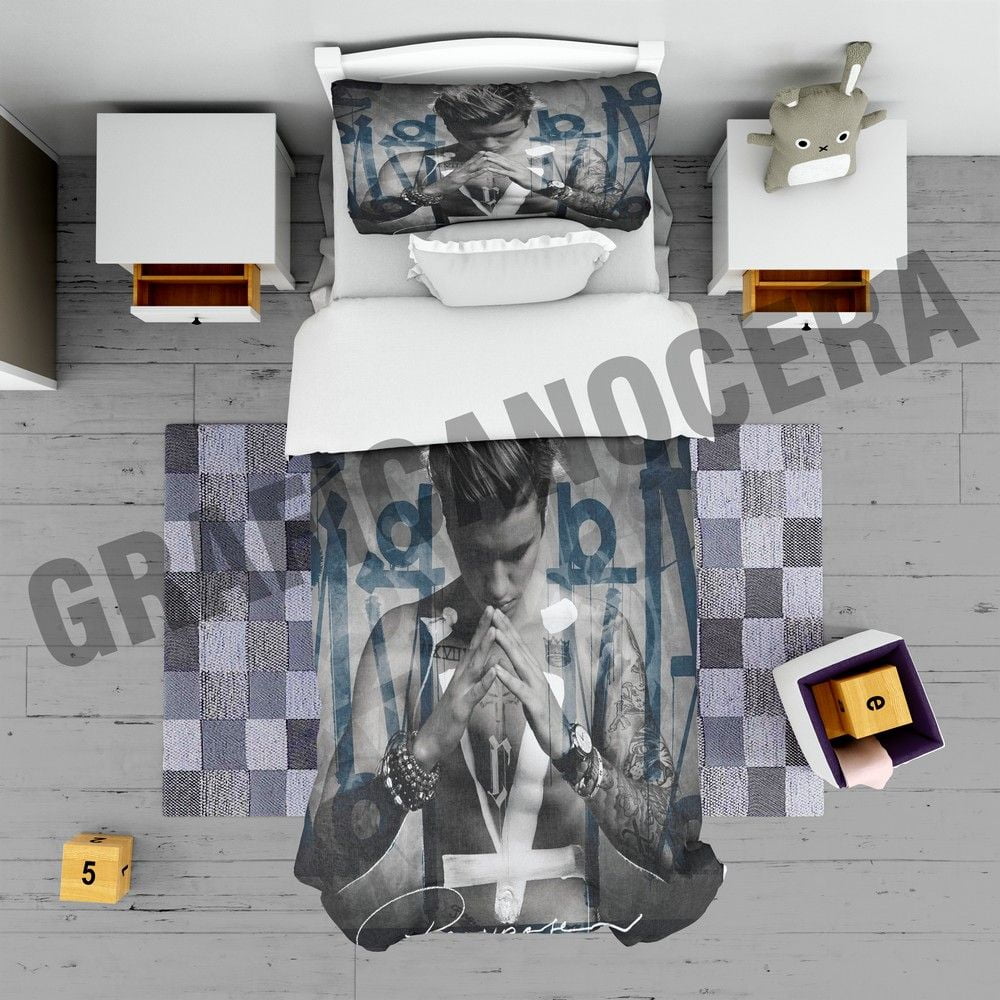 Plaid in pile JUSTIN BIEBER cantante attore coperta calda idolo idea regalo