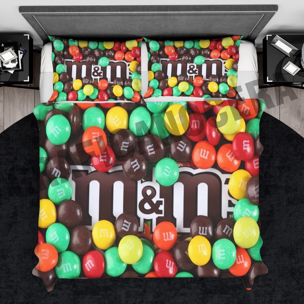 Plaid in pile M&M'S cioccolata coperta calda inverno goloso idea regalo