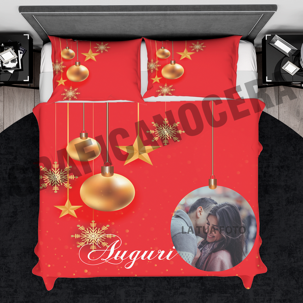 Plaid Natalizio personalizzato con foto coperta calda biancheria letto idea regalo natale