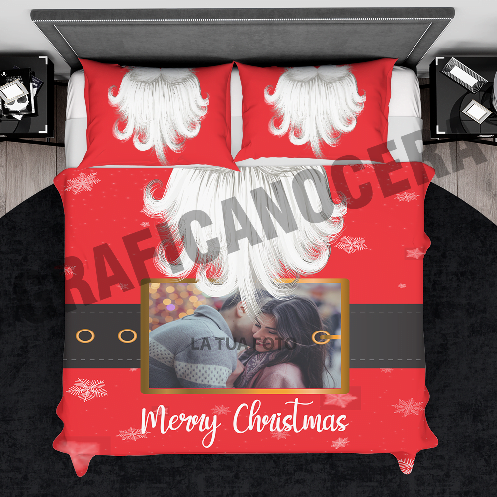 Plaid Natalizio mod. 4 personalizzato con foto coperta calda biancheria letto idea regalo natale
