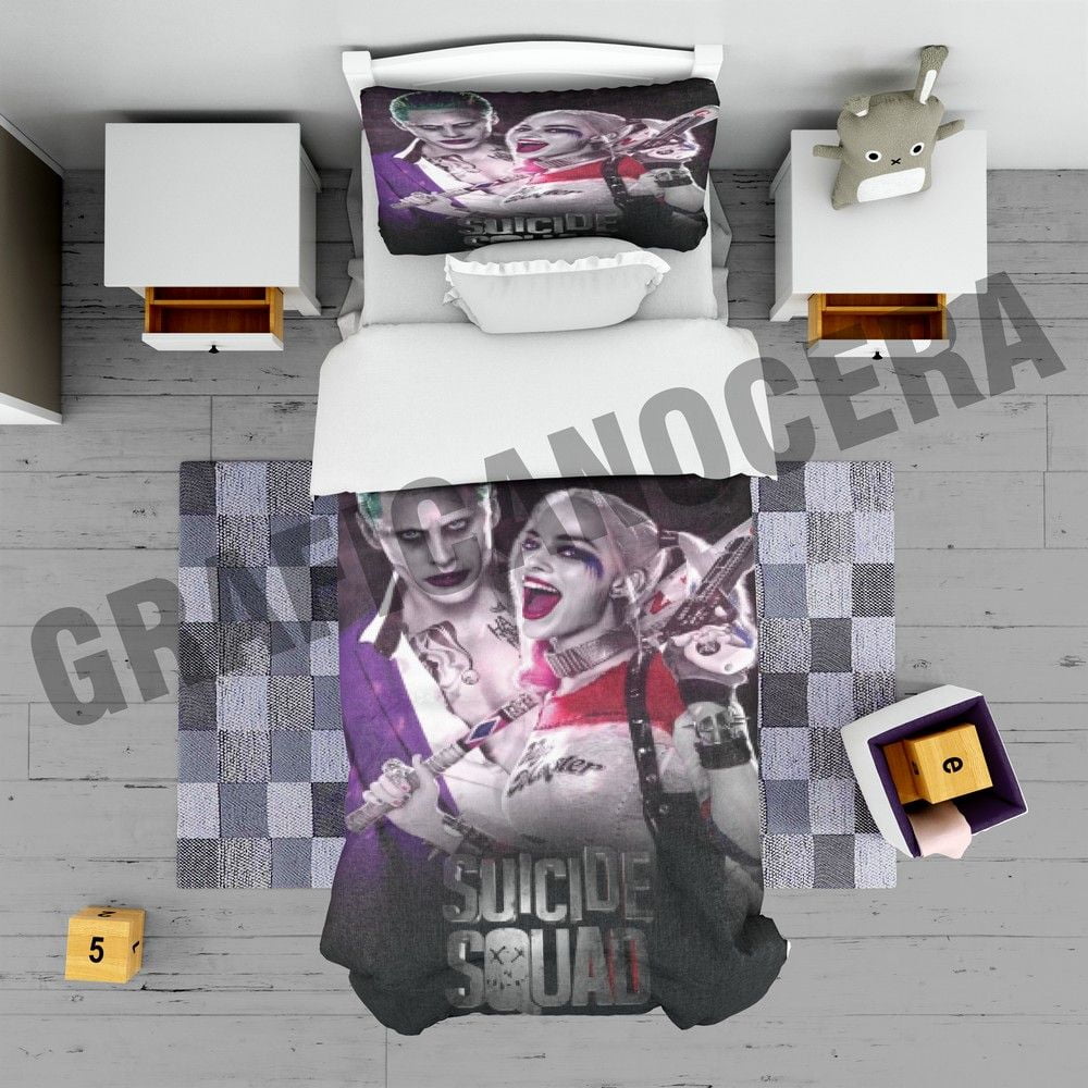 Plaid in pile Harley Quinn e Joker Suicide Squad amore coperta calda idea regalo