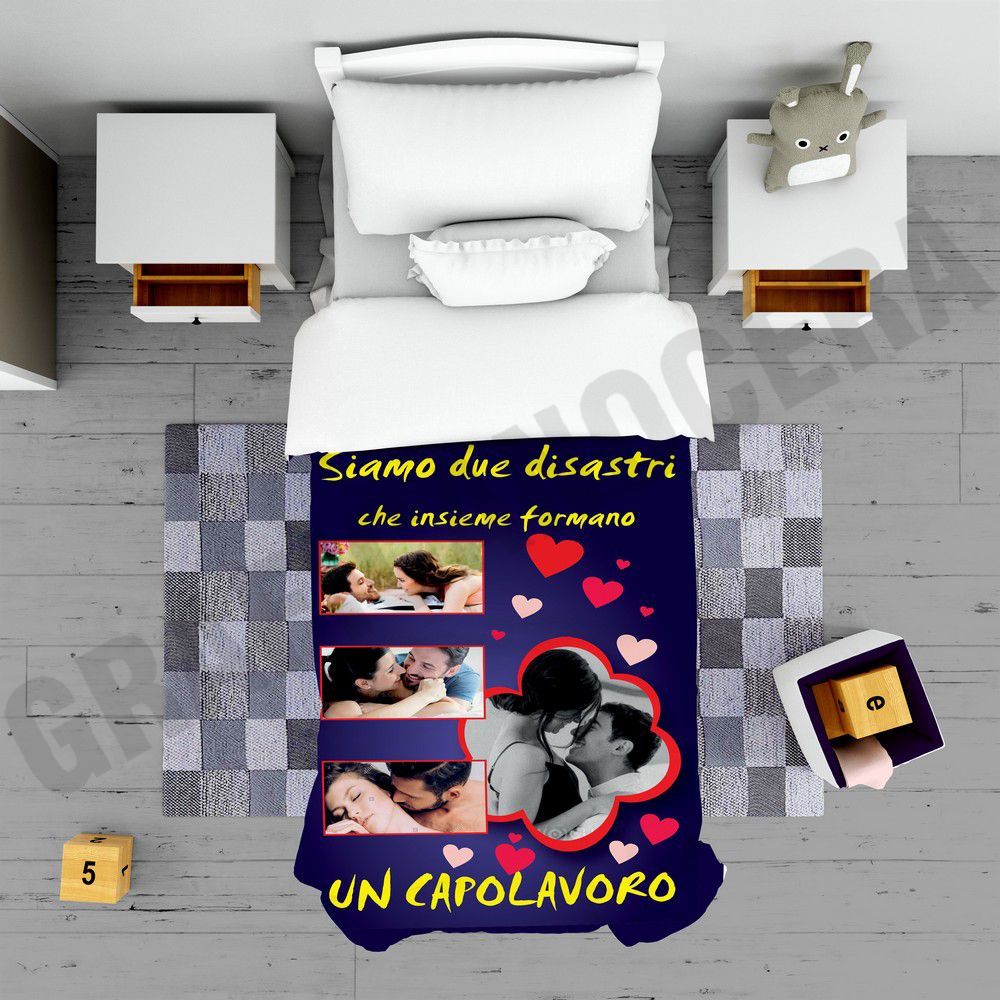 Plaid personalizzato con foto coperta calda biancheria letto idea regalo