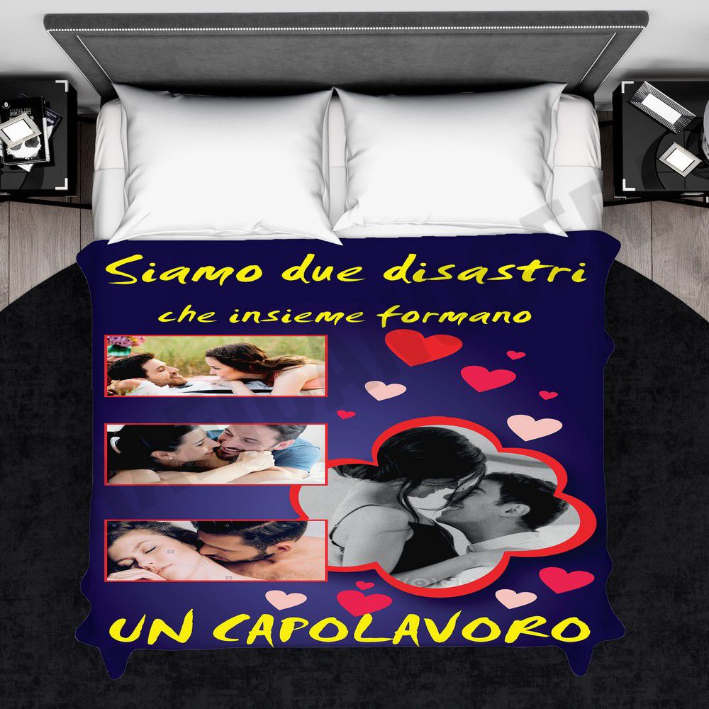 Plaid personalizzato con foto coperta calda biancheria letto idea regalo