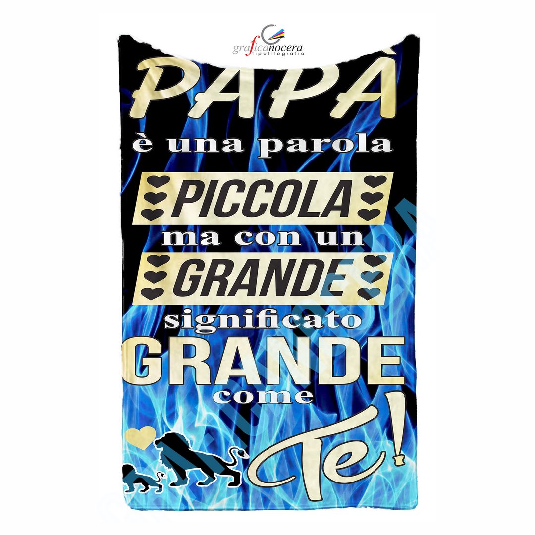 Festa del Papà Plaid in pile varie misure Papà sei il Migliore Idea Regalo