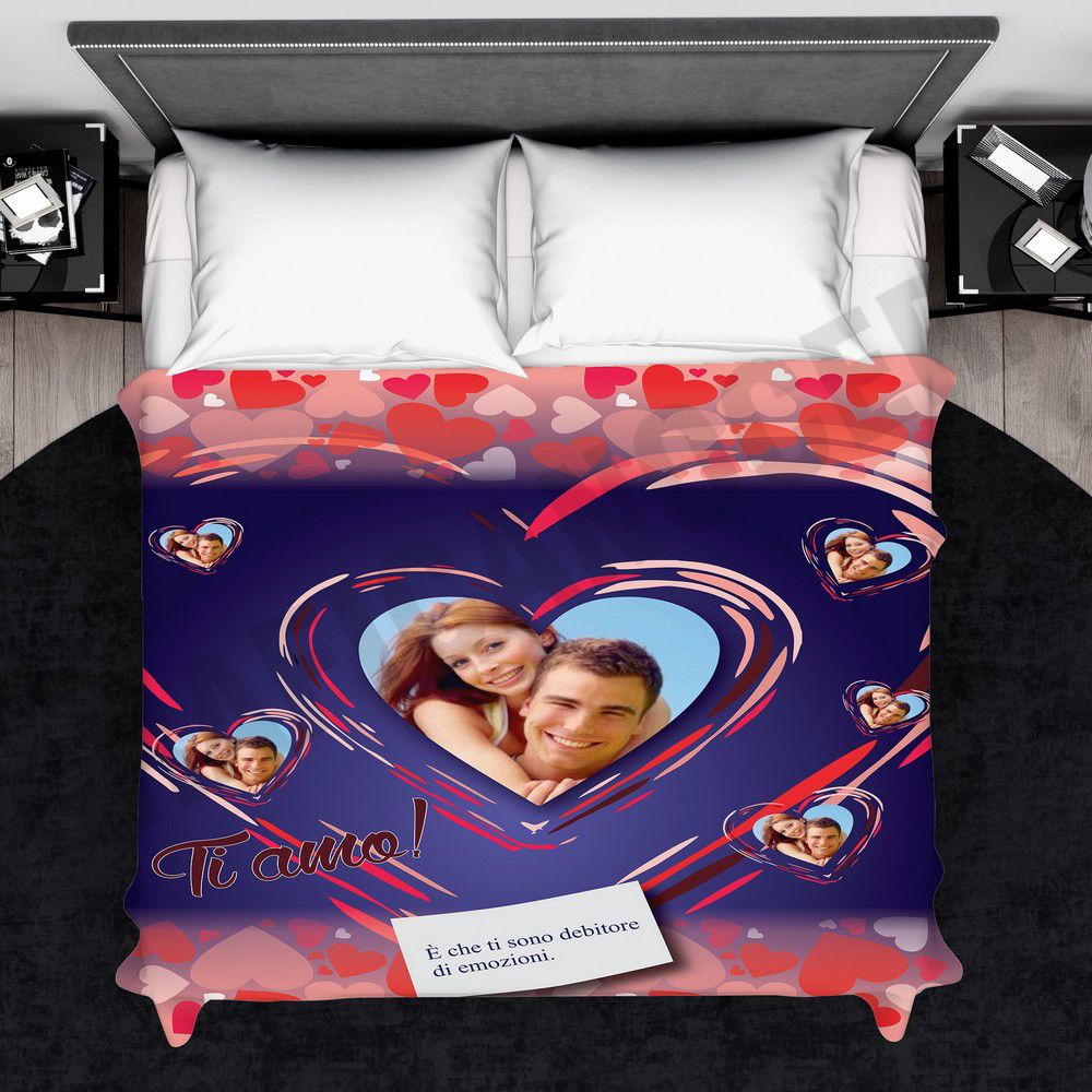 Plaid San Valentino personalizzato con foto coperta calda biancheria letto idea regalo