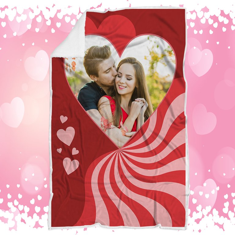 Plaid personalizzato con Foto coperta in pile coppia ricorrenza idea regalo