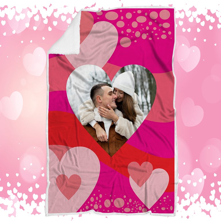Plaid personalizzato con Foto coperta in pile coppia ricorrenza idea regalo