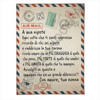Plaid in Pile Dedica Lettera ricorrenza idea regalo Nipote Nipoti Nonno Nonna Nonni