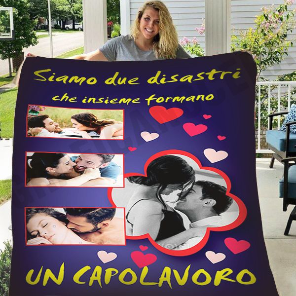 Plaid personalizzato con foto coperta calda biancheria letto idea regalo