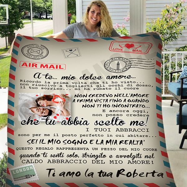 Plaid personalizzato per lui con foto coperta calda biancheria letto idea regalo