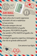 Plaid in Pile Dedica Lettera da parte dei Figli ricorrenza idea regalo famiglia mamma papà
