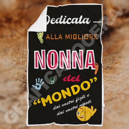 Festa dei Nonni Plaid in Pile con dedica lettera Auguri Nonno Nonna dedica idea regalo