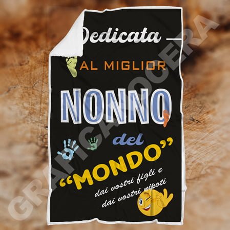 Festa dei Nonni Plaid in Pile con dedica lettera Auguri Nonno Nonna dedica idea regalo