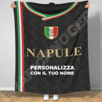Plaid in pile Napoli Campione D'Italia Scudetto 2022/23 Personalizzato con Nome
