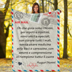 Festa dei Nonni Plaid lettera in Pile Auguri Nonni dedica idea regalo