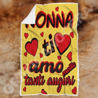 Festa dei Nonni Plaid in Pile Ti Amo Nonno Nonna dedica idea regalo