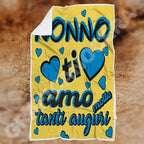 Festa dei Nonni Plaid in Pile Ti Amo Nonno Nonna dedica idea regalo