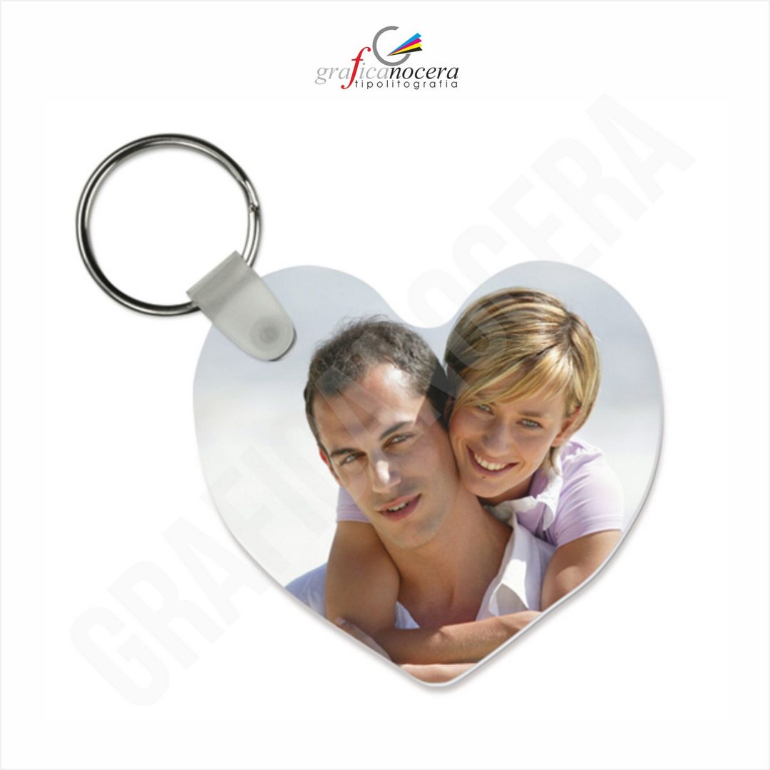 Portachiavi a Forma di Cuore con Foto Personalizzata
