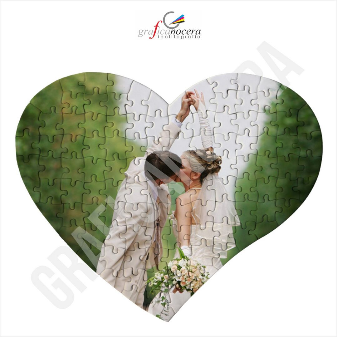Puzzle a Forma di Cuore A3 Personalizzato con Foto idea regalo