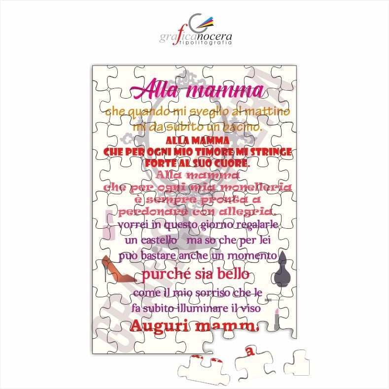 Puzzle A4 con Dedica per la Mamma idea regalo