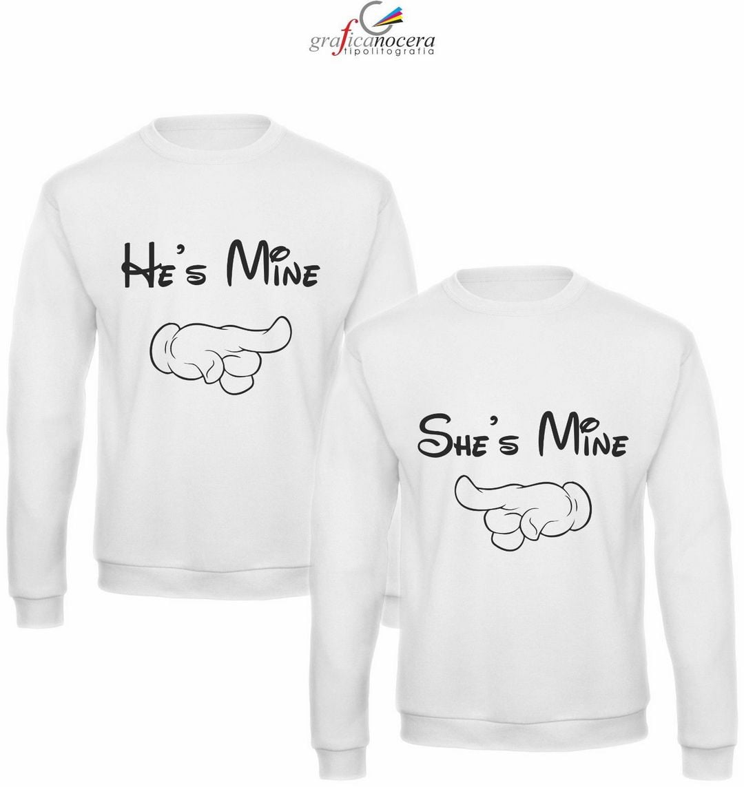 Coppia Felpe HE/SHE'S MINE regalo maglia felpa lui è mio