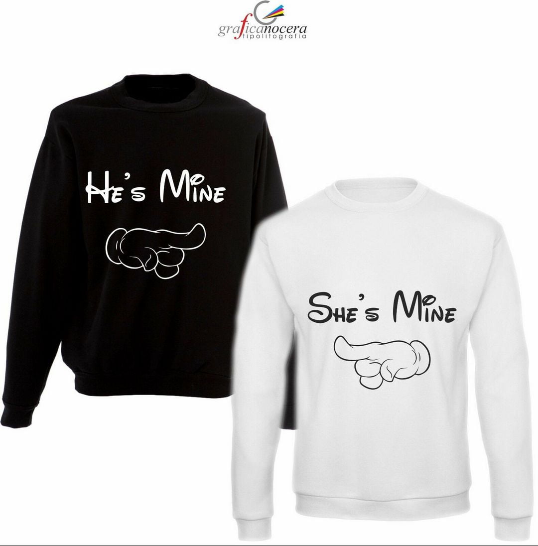 Coppia Felpe HE/SHE'S MINE regalo maglia felpa lui è mio
