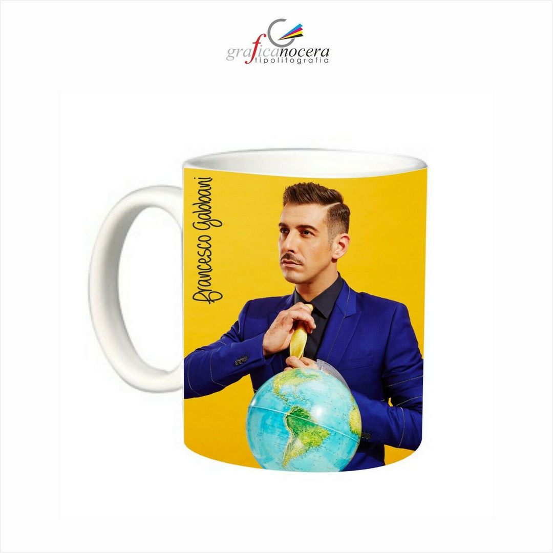 Tazza FRANCESCO GABBANI cantante musica lavabile alta qualità idea regalo