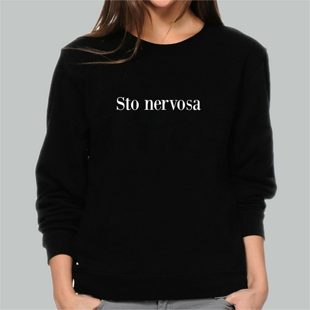 Felpa Donna Sto nervosa divertente felpa pesante calda bianca o nera regalo