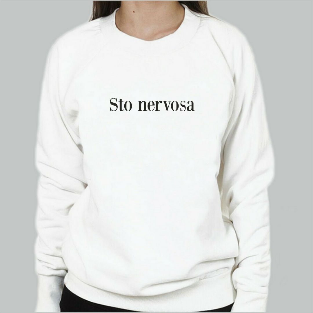 Felpa Donna Sto nervosa divertente felpa pesante calda bianca o nera regalo
