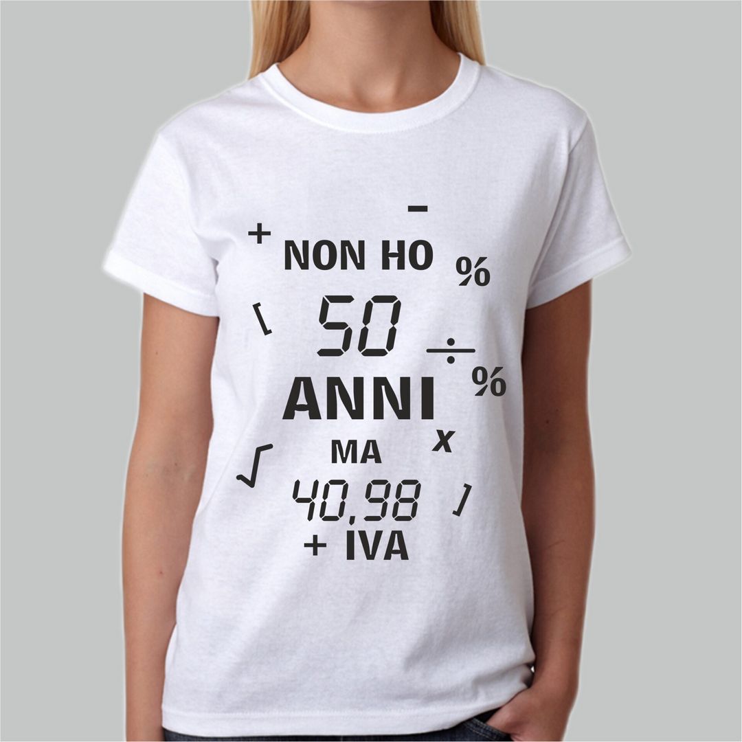 T-SHIRT Uomo/Donna 50 anni festa di compleanno idea regalo divertente simpatica