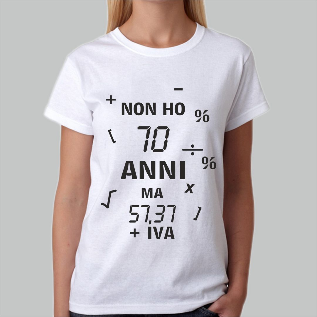 T-SHIRT Uomo/Donna 70 anni festa di compleanno idea regalo divertente simpatica