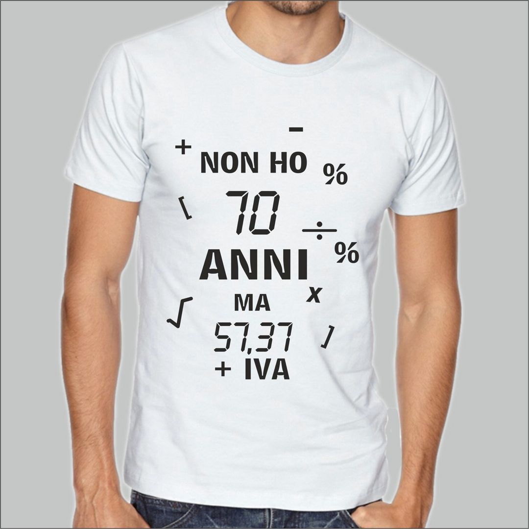 T-SHIRT Uomo/Donna 70 anni festa di compleanno idea regalo divertente simpatica