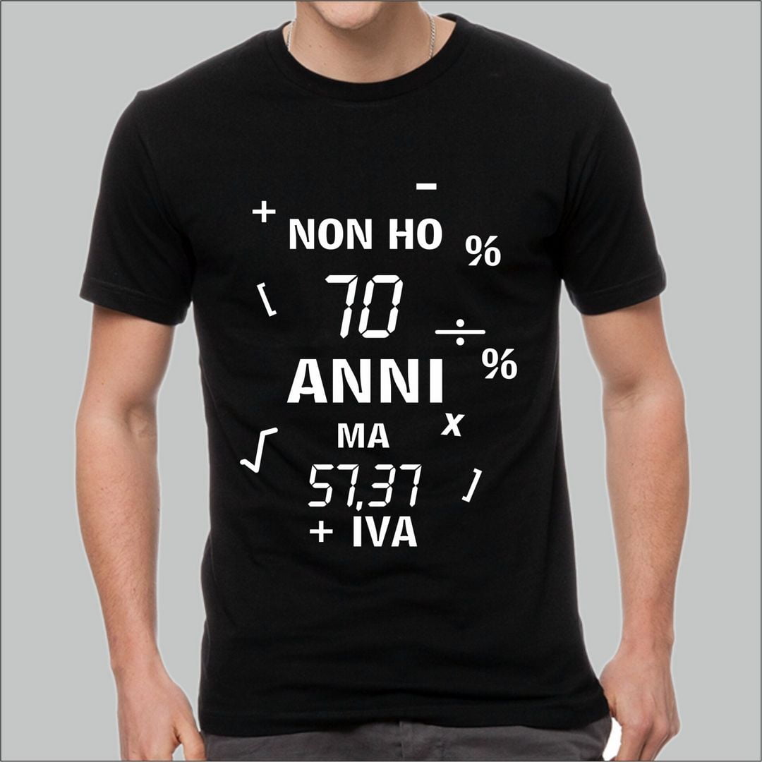 T-SHIRT Uomo/Donna 70 anni festa di compleanno idea regalo divertente simpatica