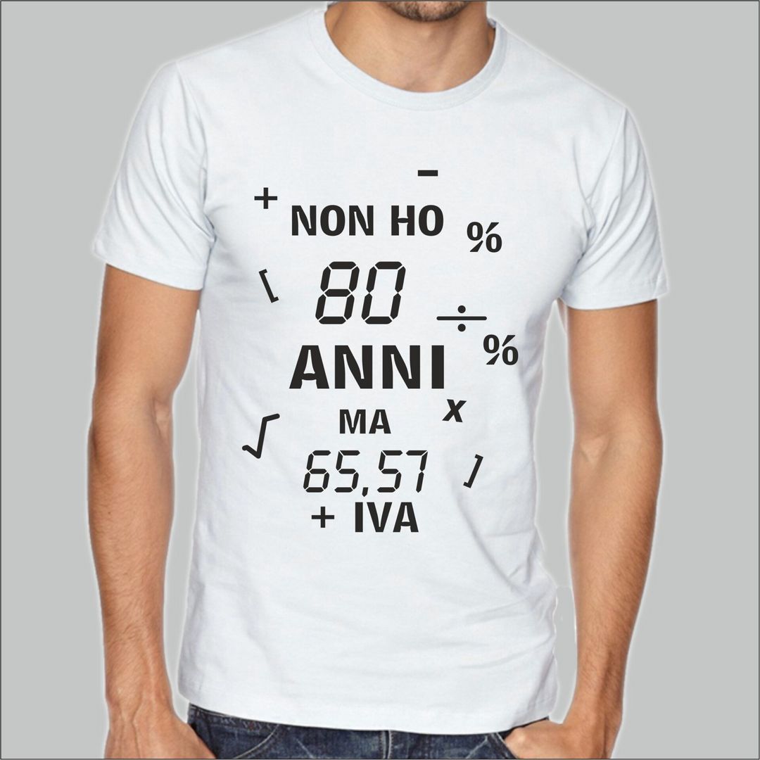 T-SHIRT Uomo/Donna 80 anni festa di compleanno idea regalo divertente simpatica
