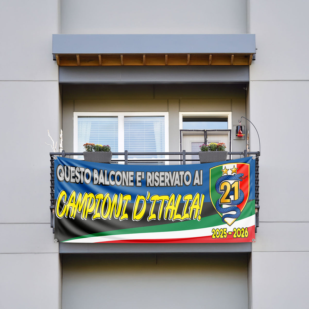 Banner Striscione in PVC Nerazzurri Campioni d'Italia 2025/2026 - 03