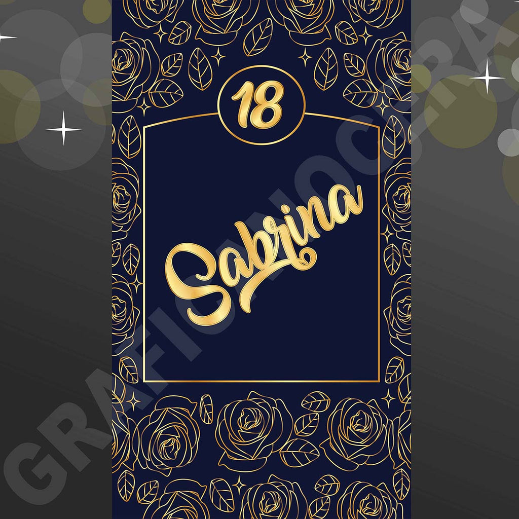 Tappeto 18 Anni Blu Scuro e Oro decorazione evento festa ingresso party compleanno passatoia
