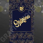 Tappeto 18 Anni Blu Scuro e Oro decorazione evento festa ingresso party compleanno passatoia