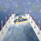 Tappeto 18 Anni Blu e Oro decorazione evento festa ingresso party compleanno passatoia