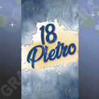 Tappeto 18 Anni Blu e Oro decorazione evento festa ingresso party compleanno passatoia
