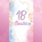 Tappeto 18 Anni Rosa, Oro, Celeste Polvere decorazione evento festa ingresso party compleanno passatoia