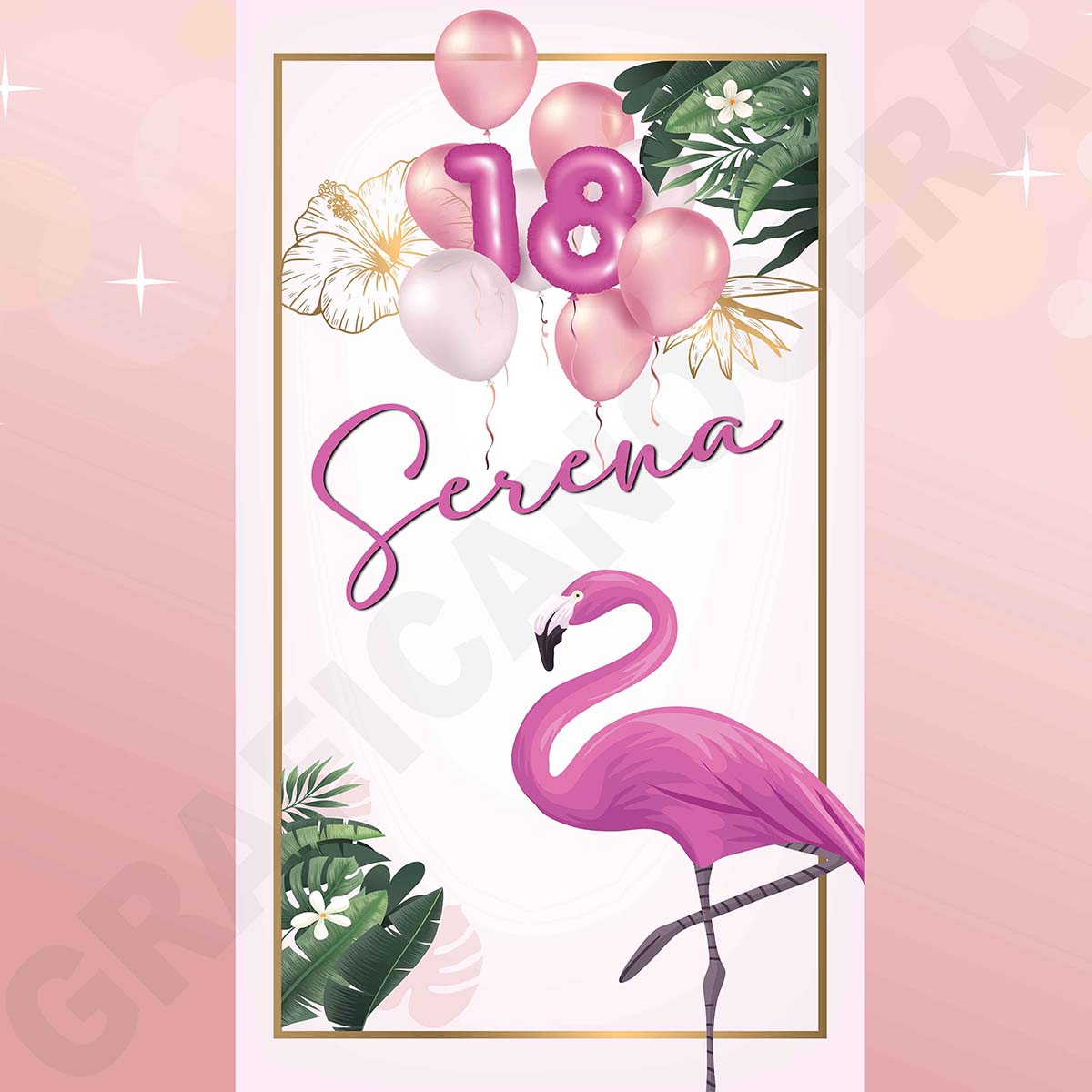 Tappeto 18 Anni Fenicottero decorazione evento festa ingresso party compleanno passatoia