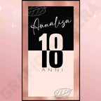 Tappeto 18 Anni Rosa e Nero decorazione evento festa ingresso party compleanno passatoia
