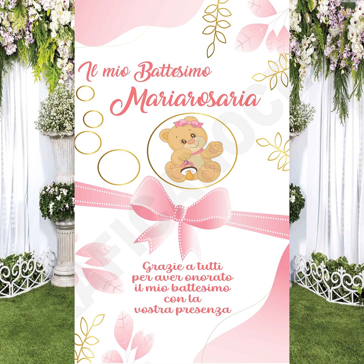 Tappeto B Battesimo decorazione bambino bambina grazie della vostra presenza