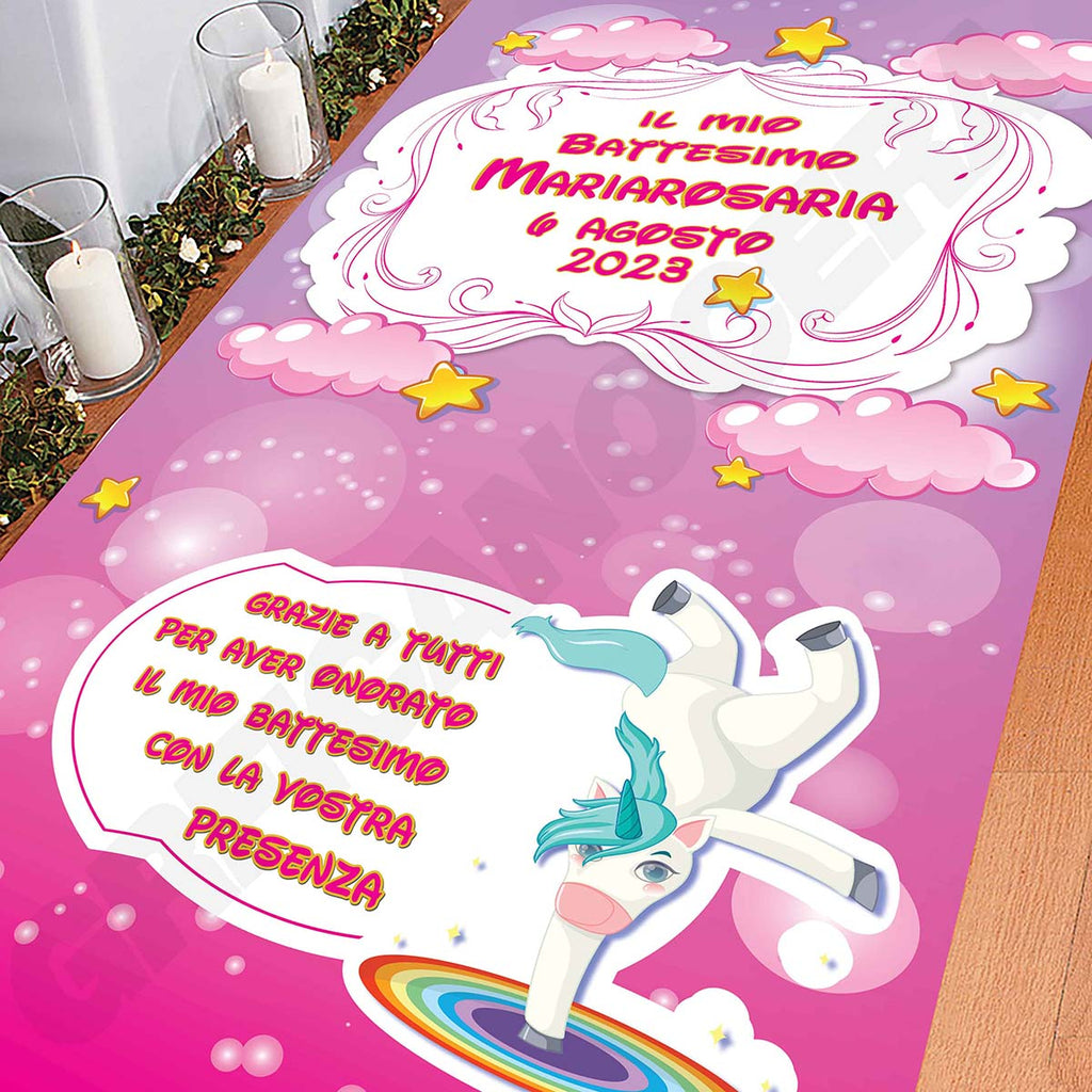 Tappeto C Battesimo decorazione bambino bambina grazie della vostra presenza