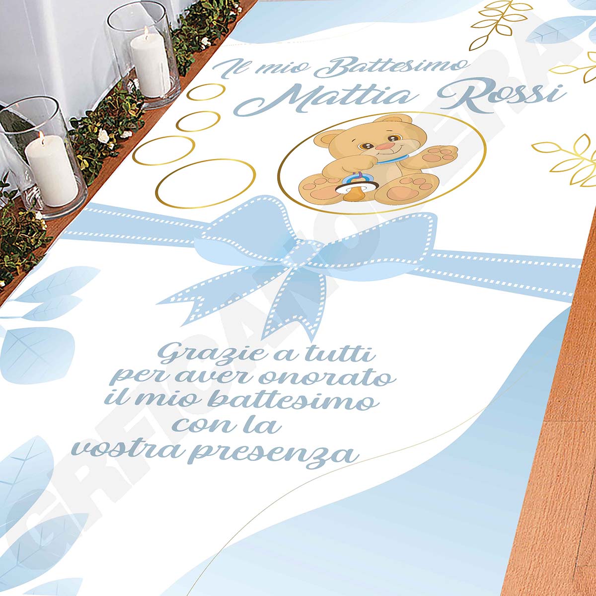 Tappeto B Battesimo decorazione bambino bambina grazie della vostra presenza